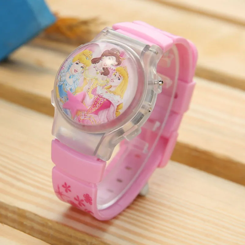 3D Led Цифровой снег белый Проектор Мультфильм Смотреть Дети Наручные Часы