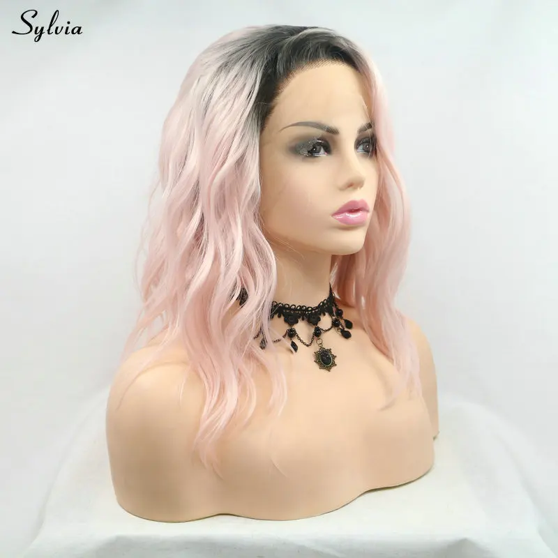 Sylvia короткие натуральные волнистые волосы бледные корни для ребенка розовый