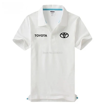 Белый Мужская и женская одежда Toyota POLO shirt 4S shop short-костюм с длинными рукавами - Цвет: Белый