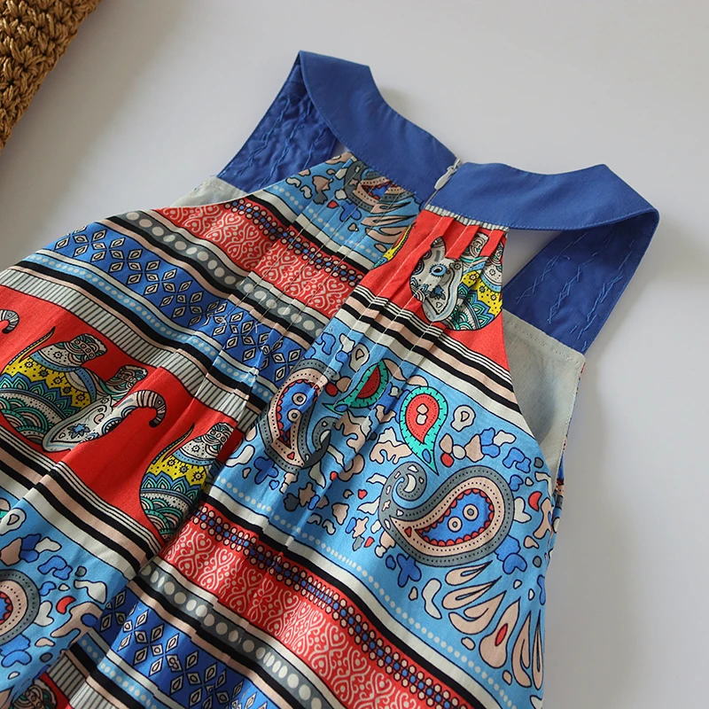 Kimocat Big Girl Fashion Printed Strap Dress Toddler Kids Dresses For Girls Princess Vestido Infantil Summer | Детская одежда и