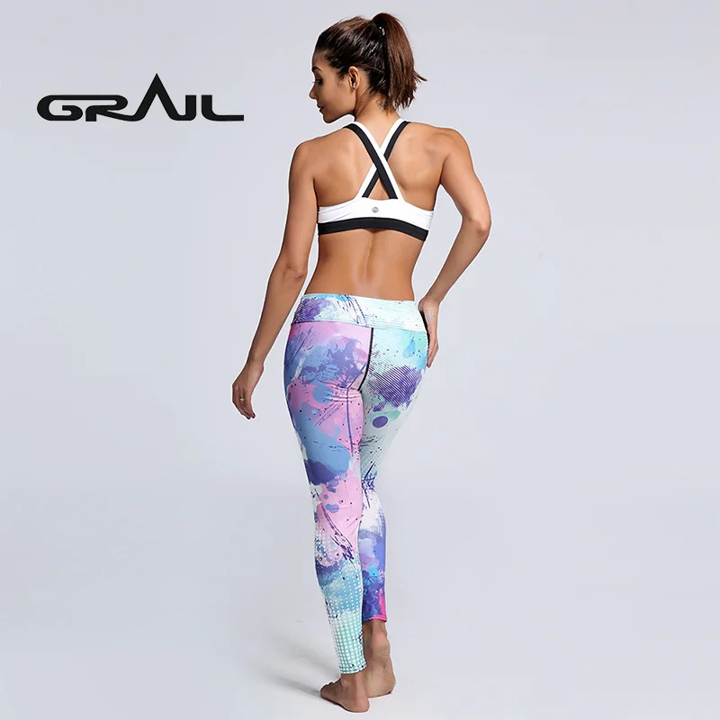 2018 Leggings for Fitness Geometry Jogger Pants High Waist Pencil Trouusers Leggin Female Sports Yoga Fit YOGA-0174 | Спорт и