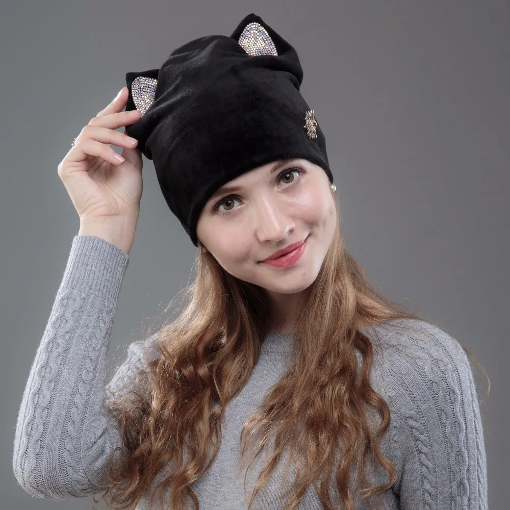 OHCOXOC новый дизайн женские шапочки Skullies для девушек милая Осень-зима шапка с