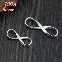 2pcs infinity symbol connectors for jewelry bracelets vintage 925 sterling silver color diy jewelry findings components