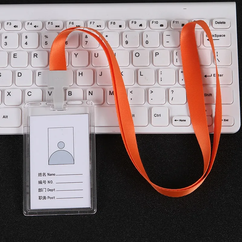 style 1 orange 1 шт. акриловые держатели кредитных карт для женщин и мужчин PU банк карты шеи ремень карта идентификатор автомобиля держатель для студентов дети идентификационный значок с шнурком - Цвет: style 1 orange