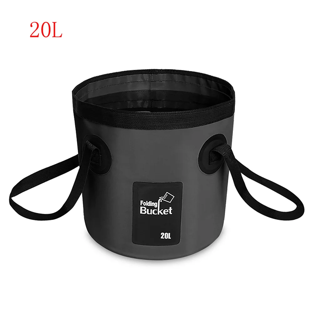 Black 20L 12L/20L водонепроницаемое ведро для воды, ведро для рыбалки на открытом воздухе, складной контейнер для воды для кемпинга, пикника, промывки, инструмент для рыбалки - Цвет: Black 20L