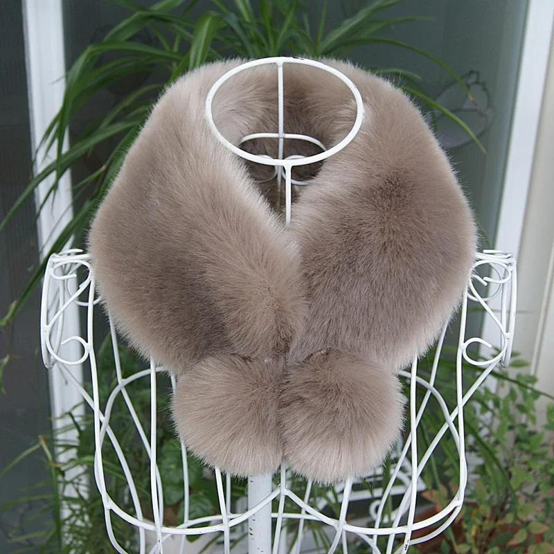 Зимний воротник из искусственного меха кольцо кролика рекс с шариками зимнее