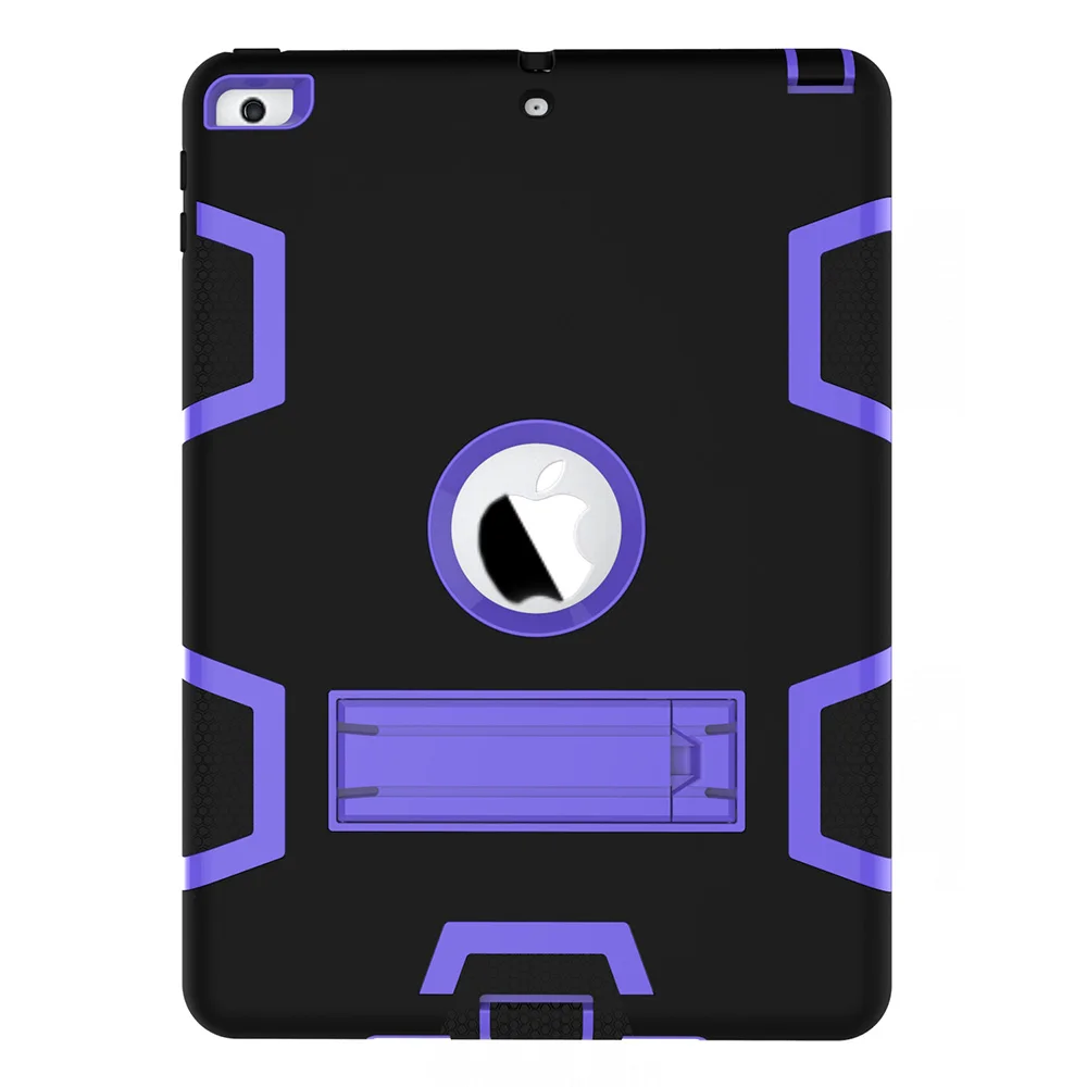 Black Purple WEFOR для нового iPad iPad 9,7 чехол, высокая ударопрочность Гибридный трехслойный сверхмощный защитный чехол Полная защита для корпуса - Цвет: Black Purple