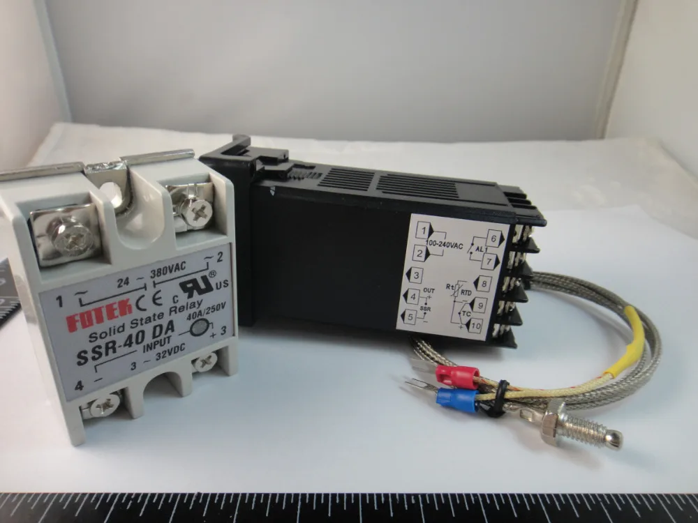 Цифровой ПИД регулятор температуры 100 240 В + Датчик термопары max.40A SSR K|probe voltage|probe