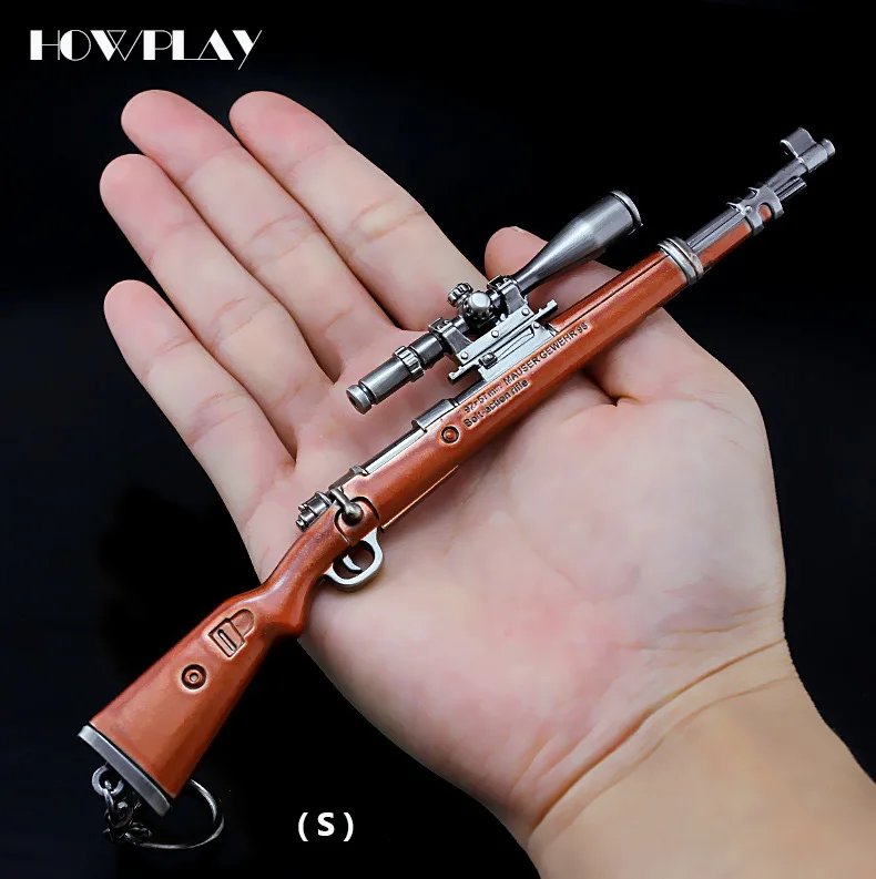 HowPlay игрушечный стрелковый пистолет M24 снайперская винтовка Playerunknown's Battlegrounds брелок с рисунком из игры сплав модель оружия игрушечный пистолет детские подарки - Цвет: Kar98k S