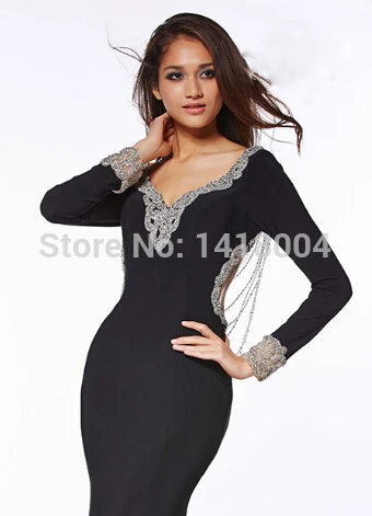 5A-2015 new deep v neck mermaid prom gowns sexy sequins spaghetti strap beading colorful Full evening dress party dresses | Свадьбы и