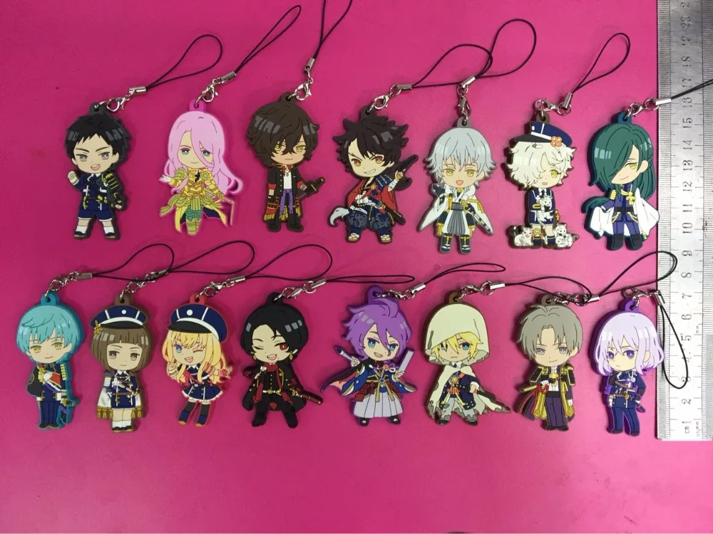 15 шт./лот Touken Ranbu Online оригинальные японские аниме фигурки из резины силикона