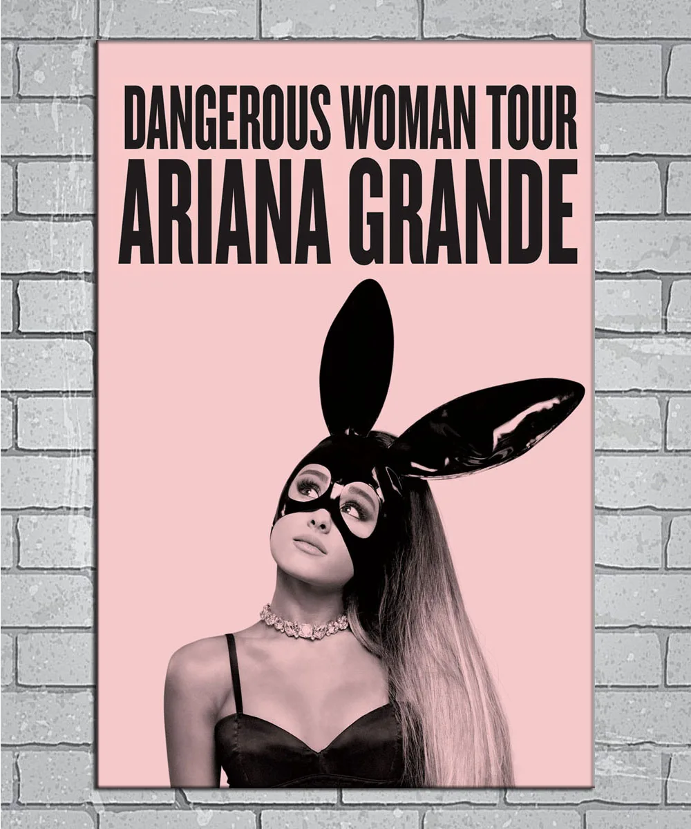 Светлый холщовый постер на заказ с изображением опасной женщины Ariana Grande 24x36 27x40