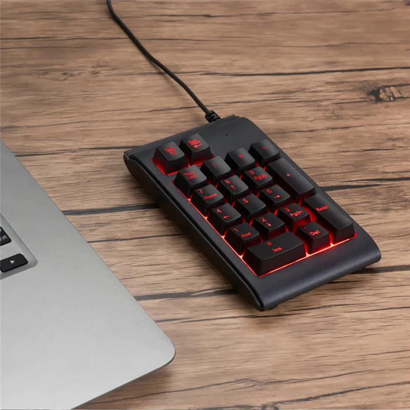 CAPRPIE 3 цвета с подсветкой USB Проводная мини-клавиатура с номером Водонепроницаемая цифровая клавиатура для ПК ноутбука 81219
