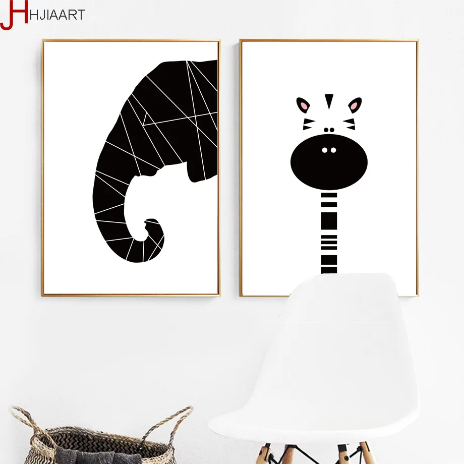 Слон Олень кавычки Холст Живопись стены художественные плакаты и принты