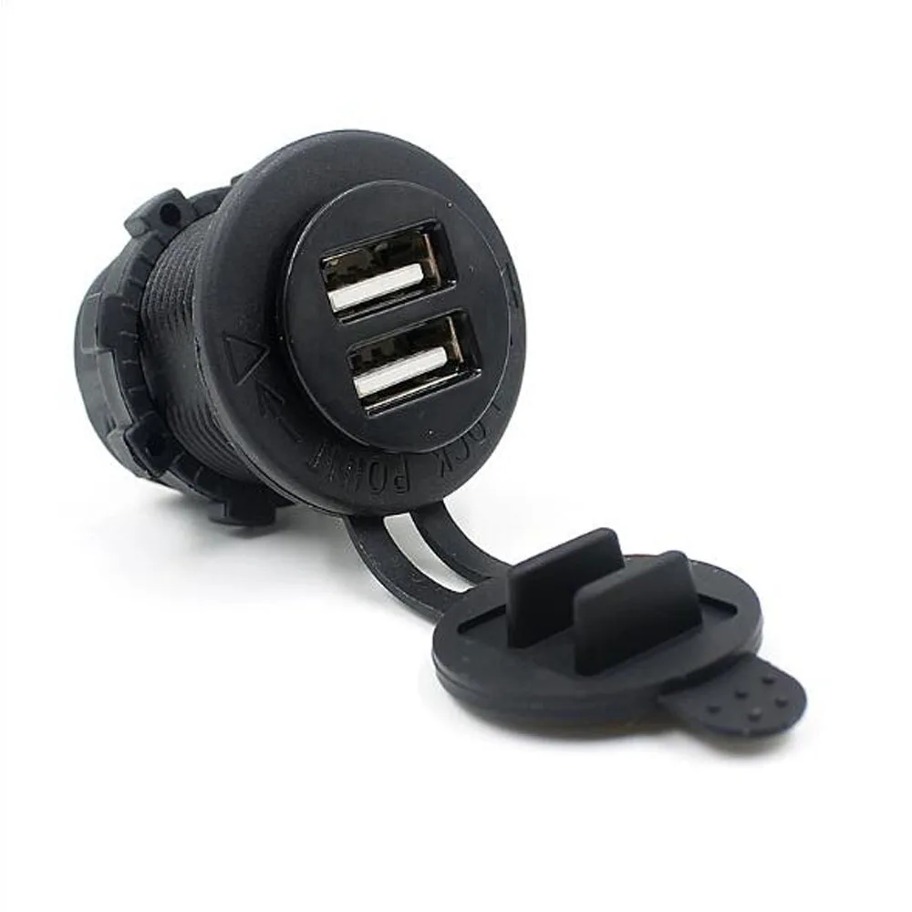 

1 шт., водонепроницаемый автомобильный прикуриватель с двумя USB-портами