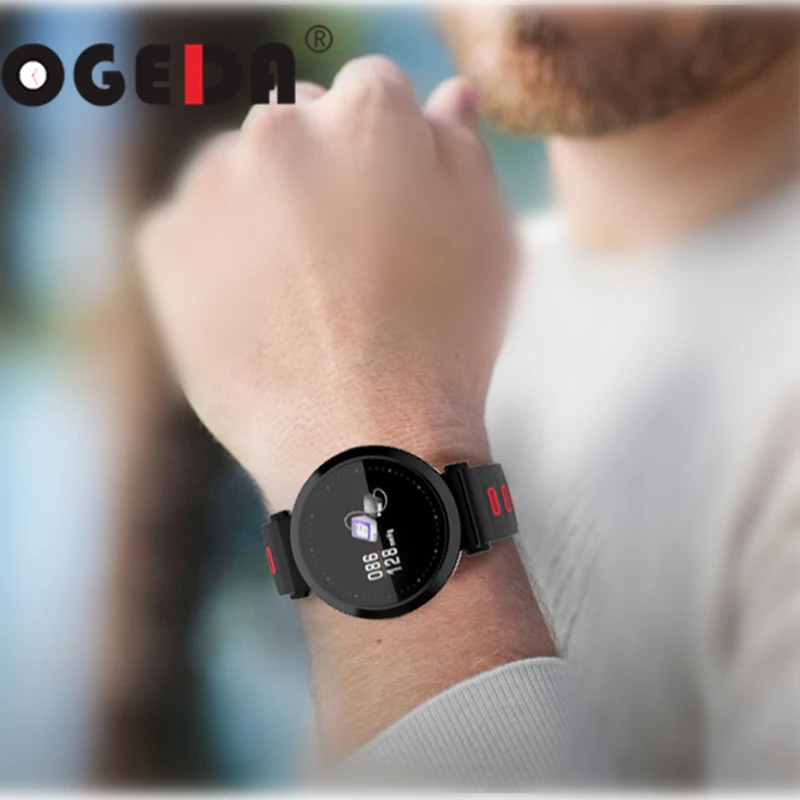 OGEDA мужские smart watch фитнес тренировка запястья ремешок шагомер сердечного ритма