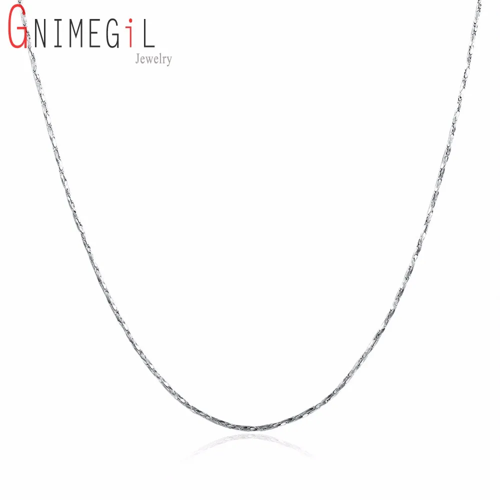 GNIMEGIL модное серебряное ожерелье из тонкой цепочки 0 5 мм Ювелирные изделия для