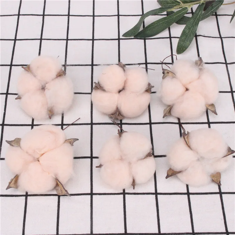 Orange Хлопок голова искусственный цветок натуральные сухоцветы хлопок дома Рождество поставки Декор DIY Гирлянда Венок цветок стены материал цветы искуственные тычинки для цветов статуэтки декор для дома штормгласс - Цвет: Orange
