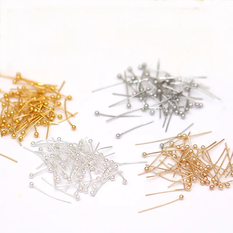 2000PCS 16-30mm Metal Copper Gold Rhodium KC Gold Silver Plated Ball Head Pins Findings Ball End Head Needles For Jewelry Making