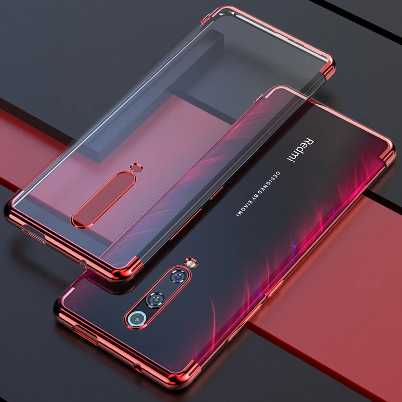 rose gold Чехол для Xiaomi Redmi K20 Pro, Мягкий ТПУ тонкий прозрачный защитный чехол на заднюю панель для xiaomi mi 9t pro redmiK20 mi9t - Цвет: rose gold