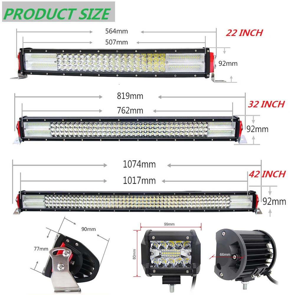 Светодиодная панель рабочего Освещения CO LIGHT 8D 4 22 32 42 дюйма 60 Вт 384 564 744 для