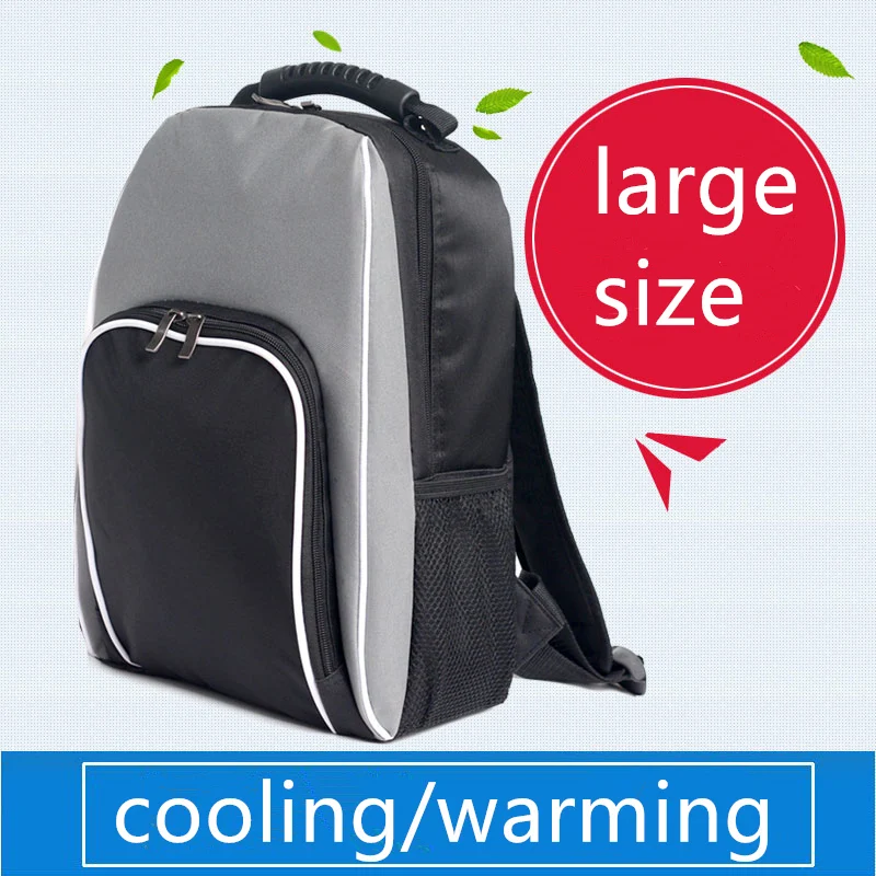 

big large black thick thermal cooling backpack family picnic food storage bag insulated organizer height 45cm,width 33cm