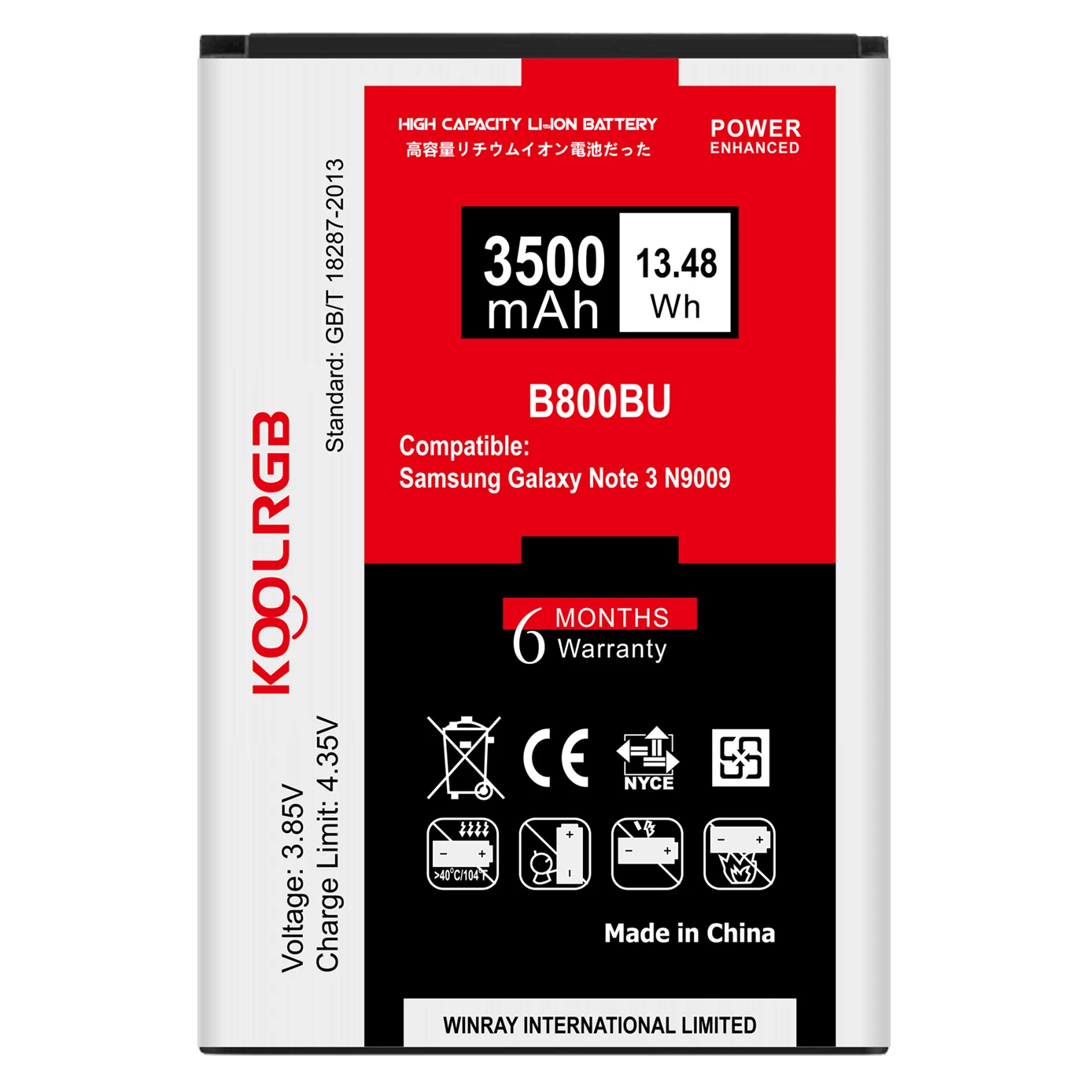 KOOLRGB для samsung Galaxy Note 3 SM N900A N900T N900V N900P высокое Ёмкость Батарея B800BC 3500 мАч B800BE +