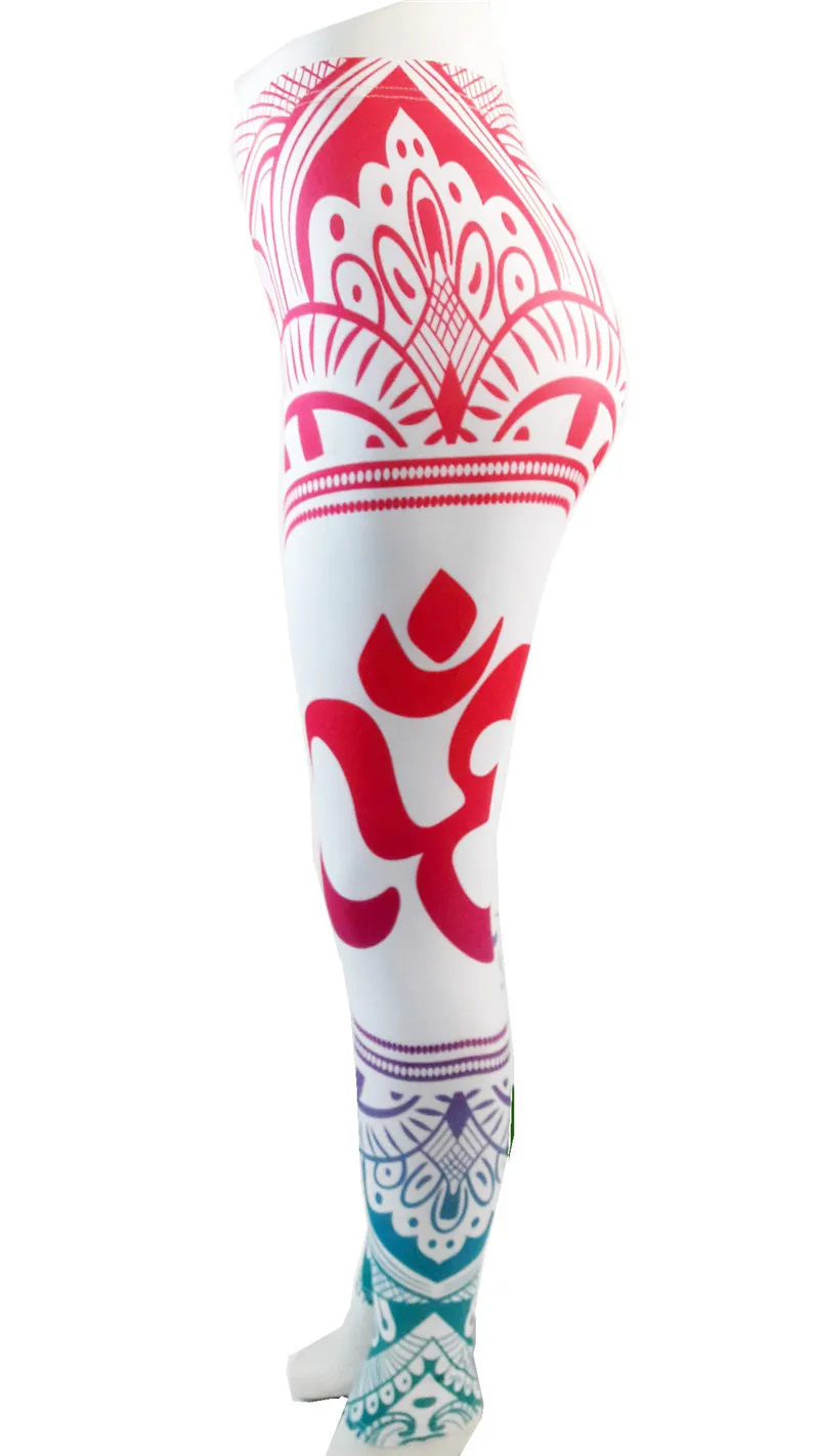 Om shanti Legging JIGERJOGER Зима плотная ткань Египетский Индийский Стиль Лотос цветочный черный Мандала Леггинсы Новинка Плюс Размер XL женские спортивные штаны для йоги - Цвет: Om shanti Legging