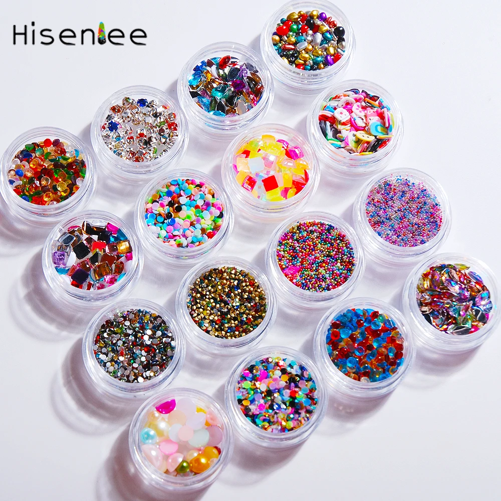 Модный разноцветный выбор Стразы для ногтей стеклянная Смола Жемчуг Мягкая