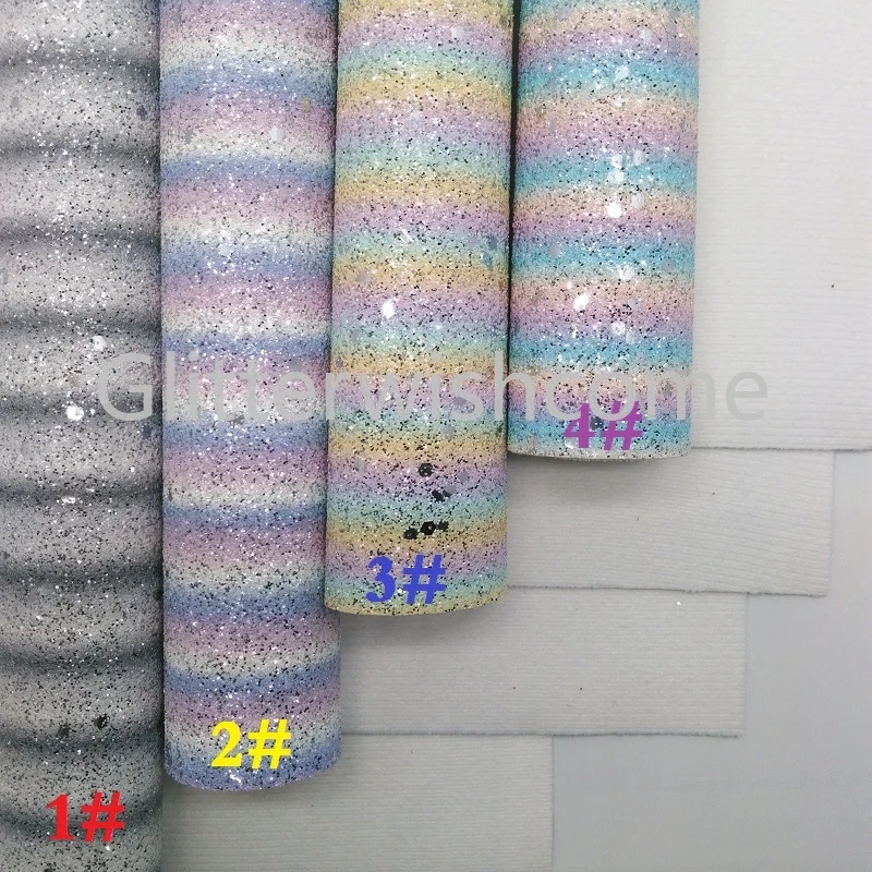 Ткань Glitterwishcome 21x29 см Размер A4 винил для бантов с принтом в полоску блестящая кожа