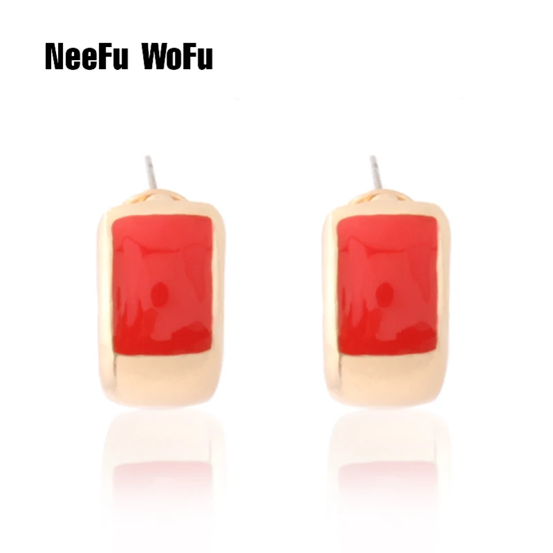 

NeeFu WoFu Drop Big brand Earring Flash Printed Metal for Woman Ear Ring Large Long Brinco Printing Oorbellen Earrings