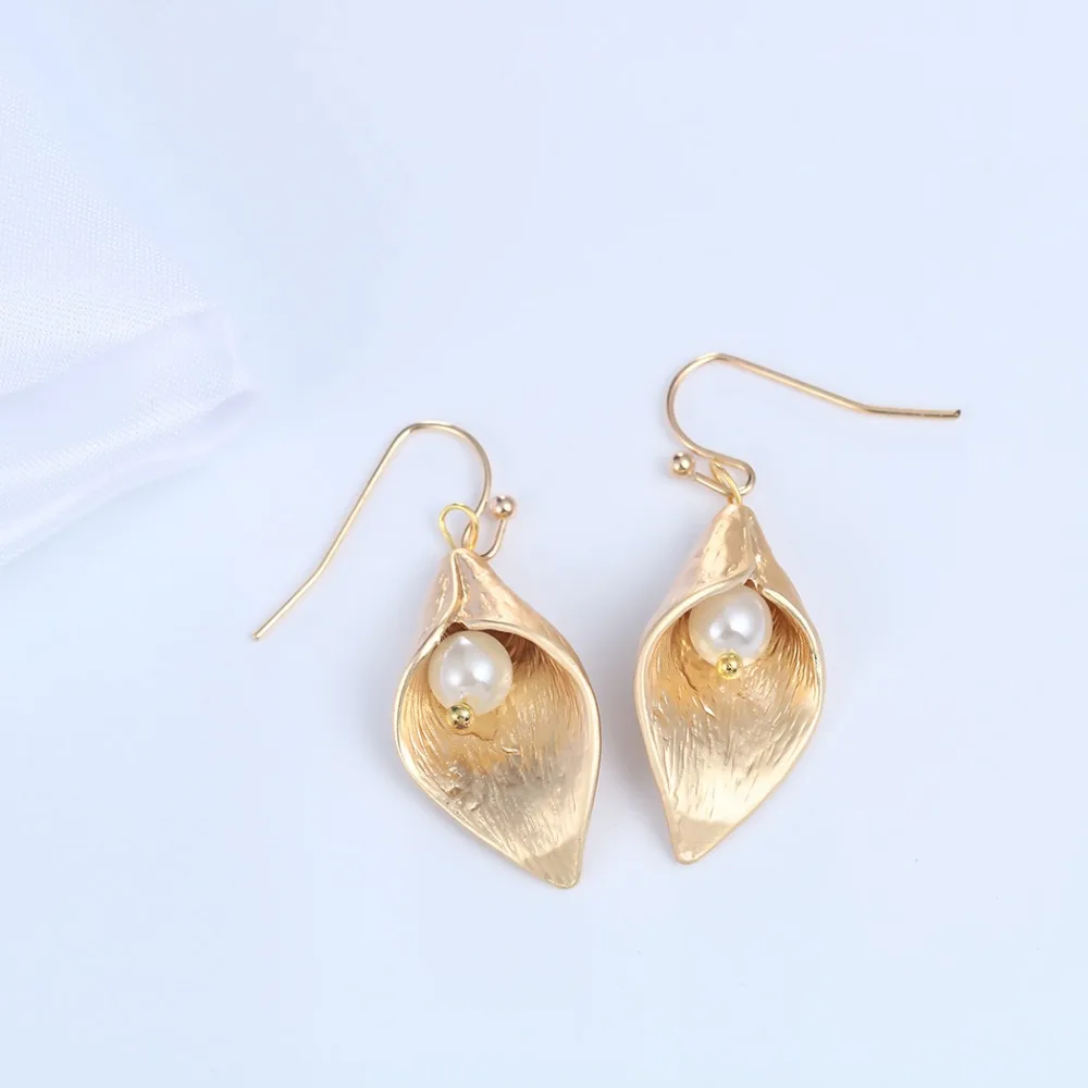 QIAMNI оптовая продажа 10 шт./лот Calla Lily Свадебные и висячие серьги подарок для