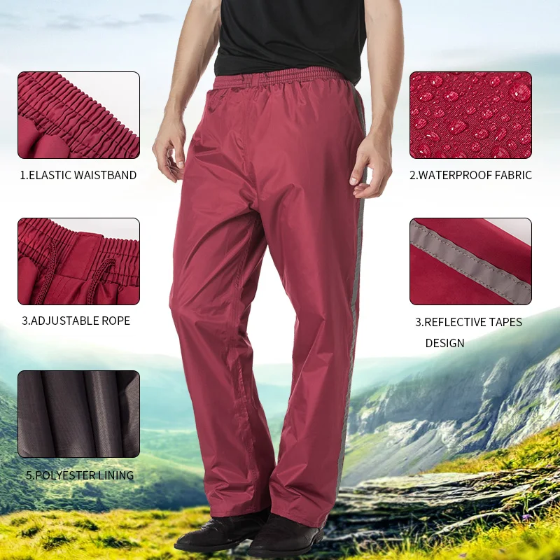 QIAN Impermeable Women/Men Rain Pants Double Layer Thicker Waterproof Windbreak Motorcycle Cycling Fishing Tour Raincoats | Дом и сад