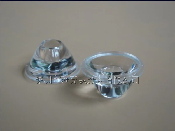 Высококачественная светодиодная линза 20 мм Гладкая вогнутая 15 градусов 45 degrees1W 3W