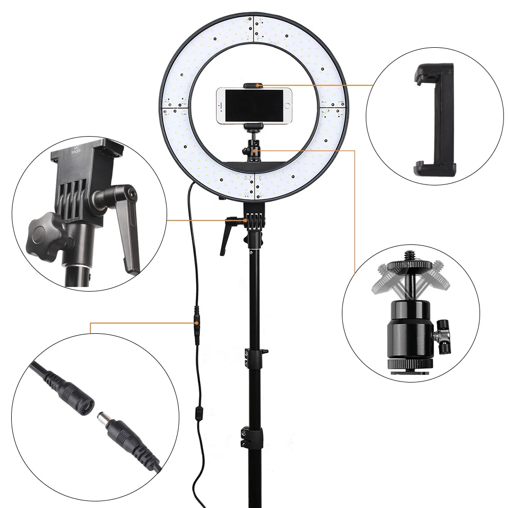 Capsaver RL-12 светодиодный кольцевой светильник со штативом круговой для фотографии