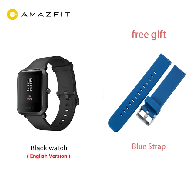 add blue Huami Смарт-часы Amazfit Bip, gps, Gloness, Смарт-часы, часы 45 дней в режиме ожидания для телефона MI8 IOS - Цвет: add blue