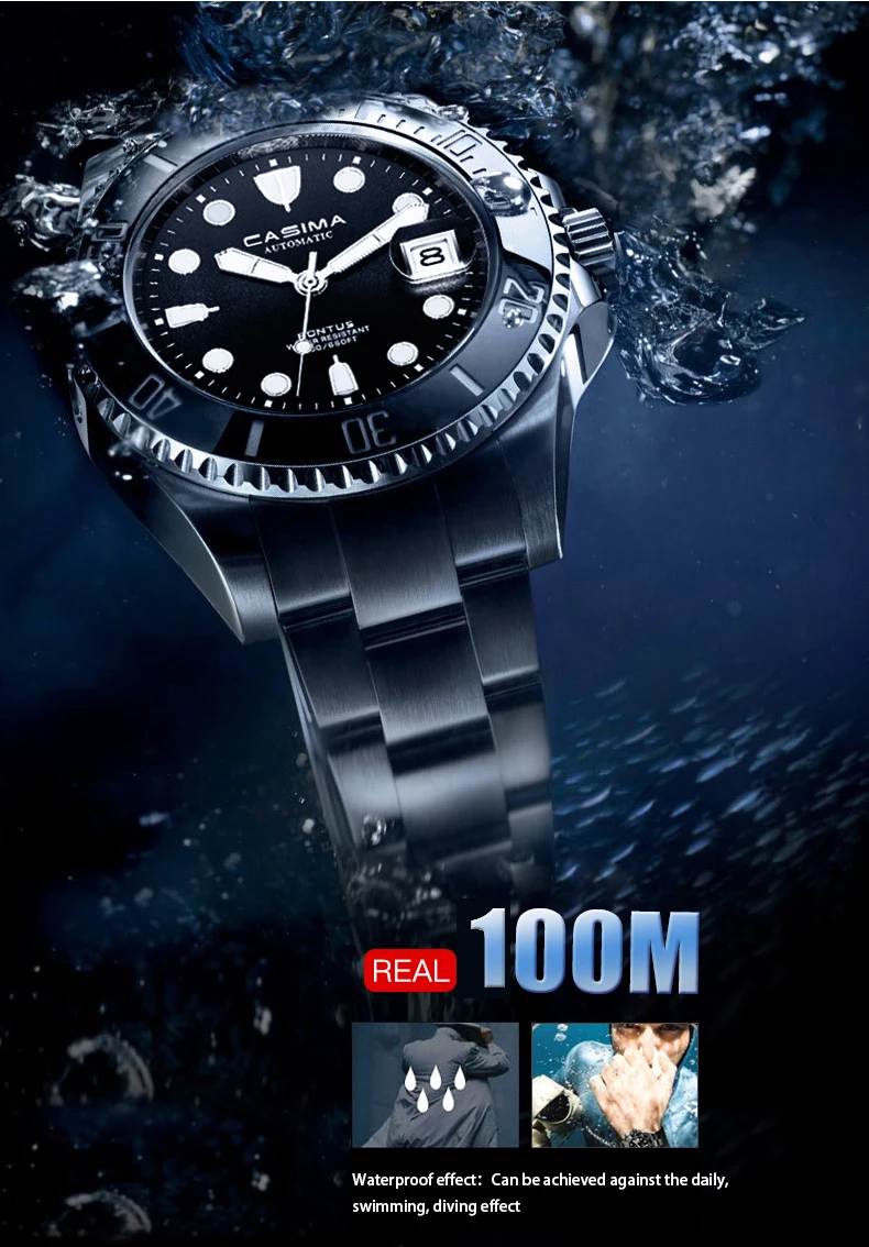 Reloj Hombre Casima мужские спортивные часы для ныряльщиков Роскошные водонепроницаемые военные автоматические механические часы армейские часы Relogio Masculino
