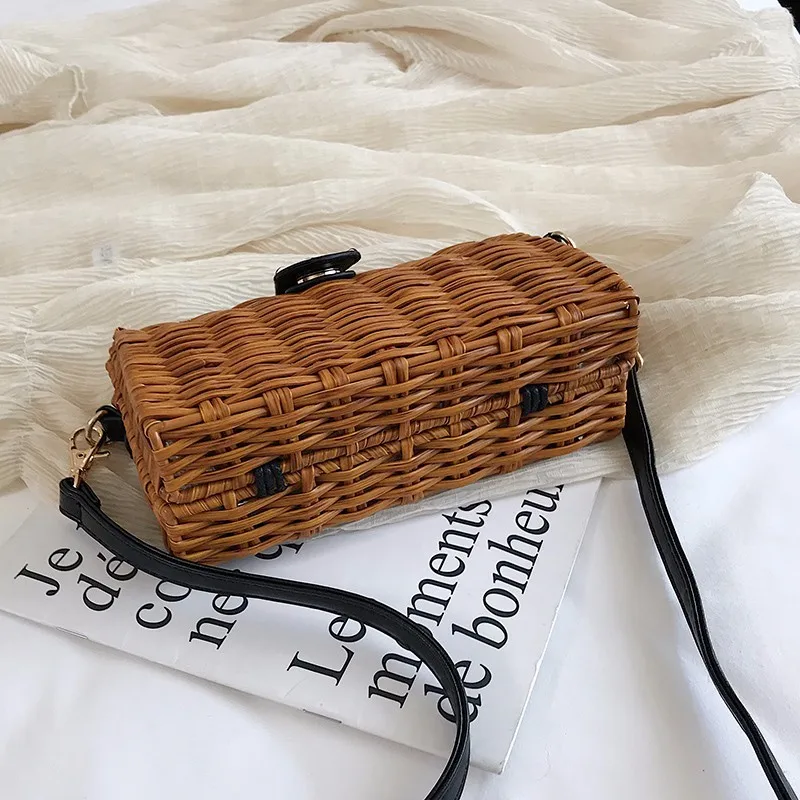 Женские сумки из ротанга роскошная дизайнерская сумка мессенджер пляжная через