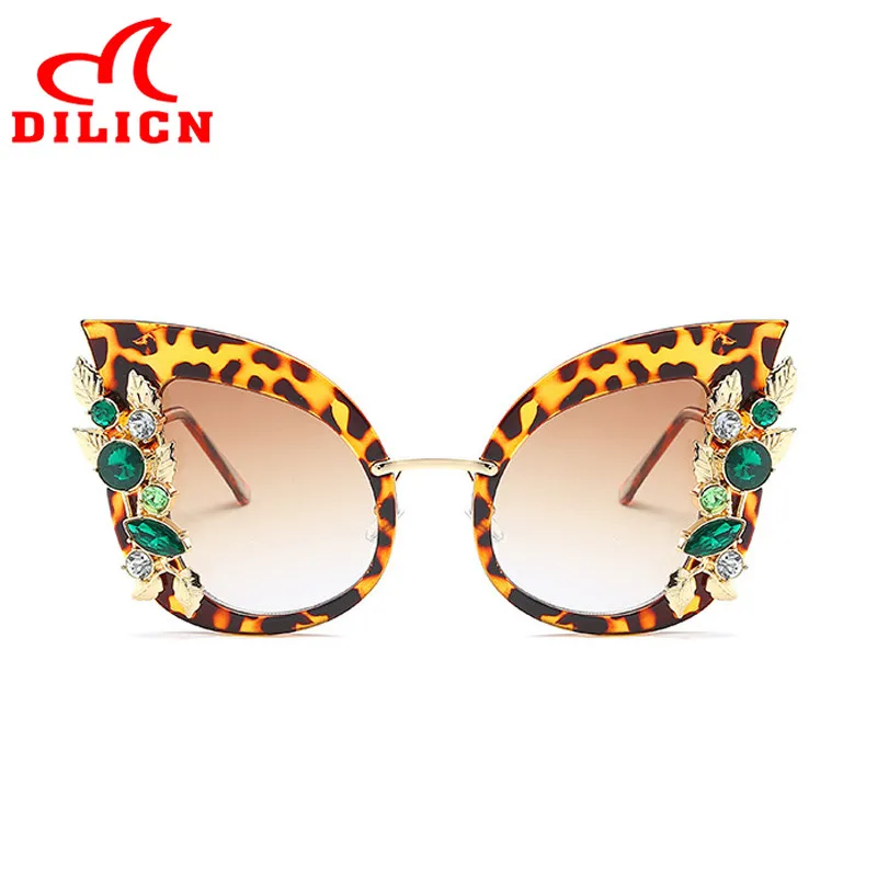 Женские винтажные солнцезащитные очки кошачий глаз уникальные модные большого