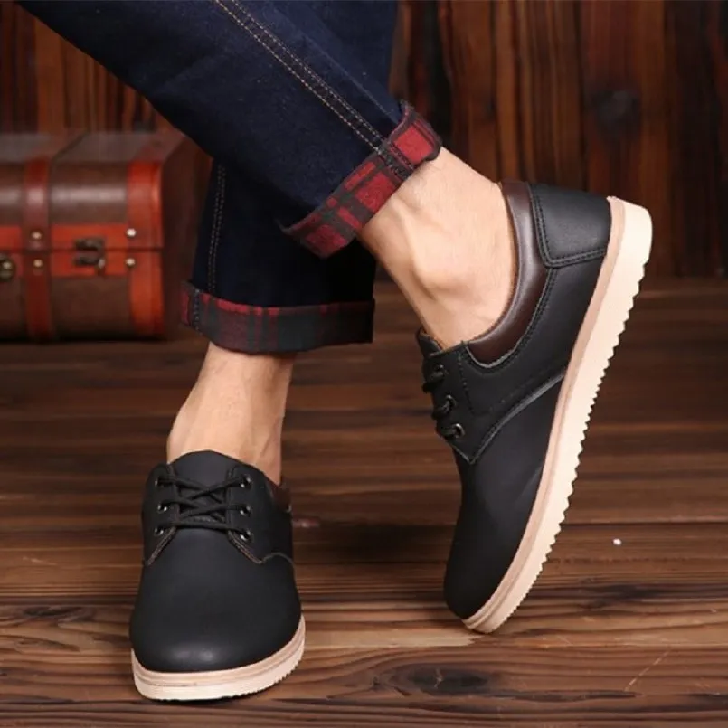 

Marlisasa Men Fashion Brown High Quality Anti Skid Pu Leather Shoes Man Casual Street Shoes Brown Shoes Zapatos Hombre F2729