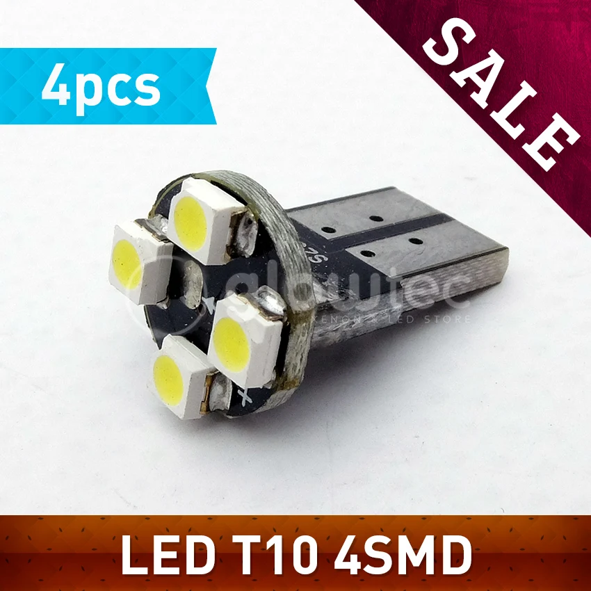 4 шт. супер T10 W5W 4 Smd 1210 3528 Автомобильные светодиодные лампы с клиновидным цоколем 4 светодиодный габаритные огни Автомобильные лампы для чтения 194 168 4SMD GLOWTEC 4 шт. супер T10 W5W 4 Smd 1210 3528 Автомобильные светодиодные лампы с клиновидным цоколем 4 светодиодный габаритные огни Автомобильные лампы для чтения 194 168 4SMD GLOWTEC