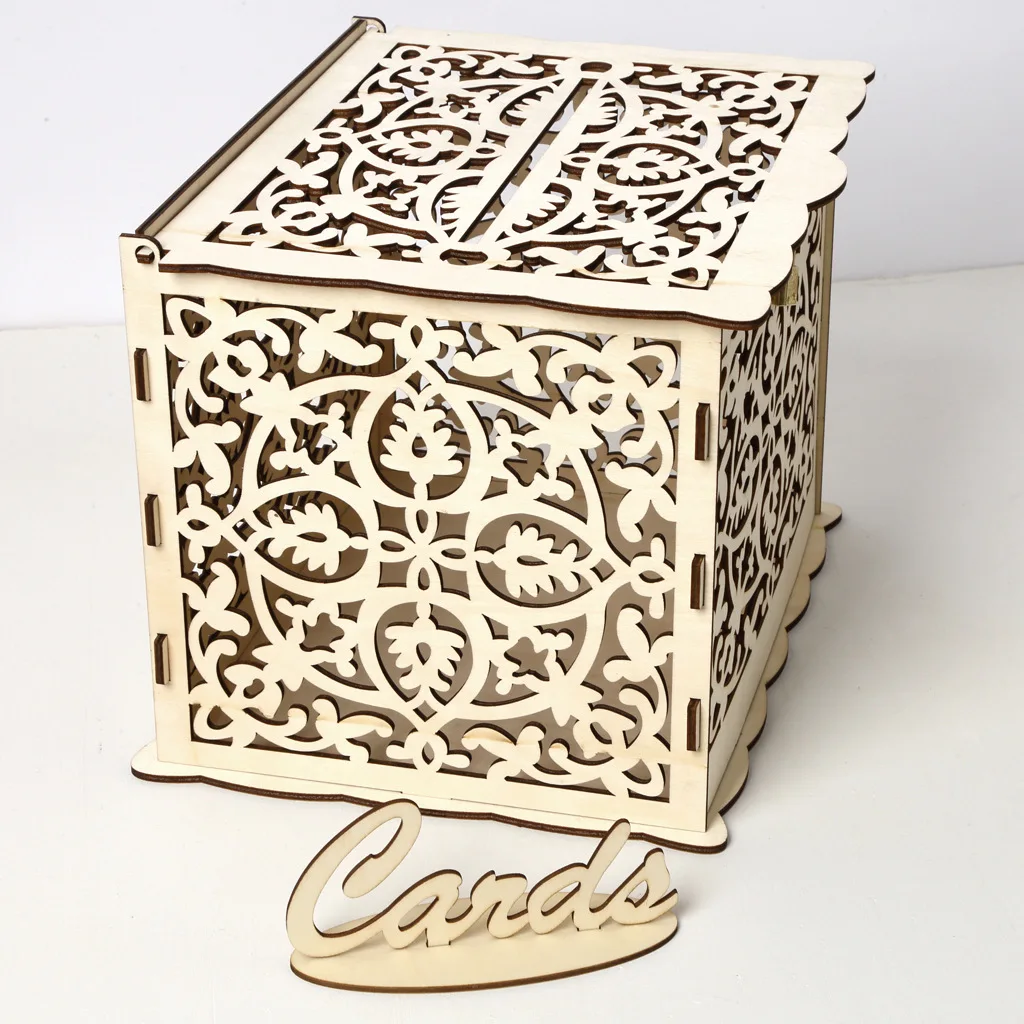 Коробка для сбора денег на свадьбе с замком для карт DIY коробка для приглашения на свадьбу подарочные коробки для детского душа, юбилей, вечерние, украшения