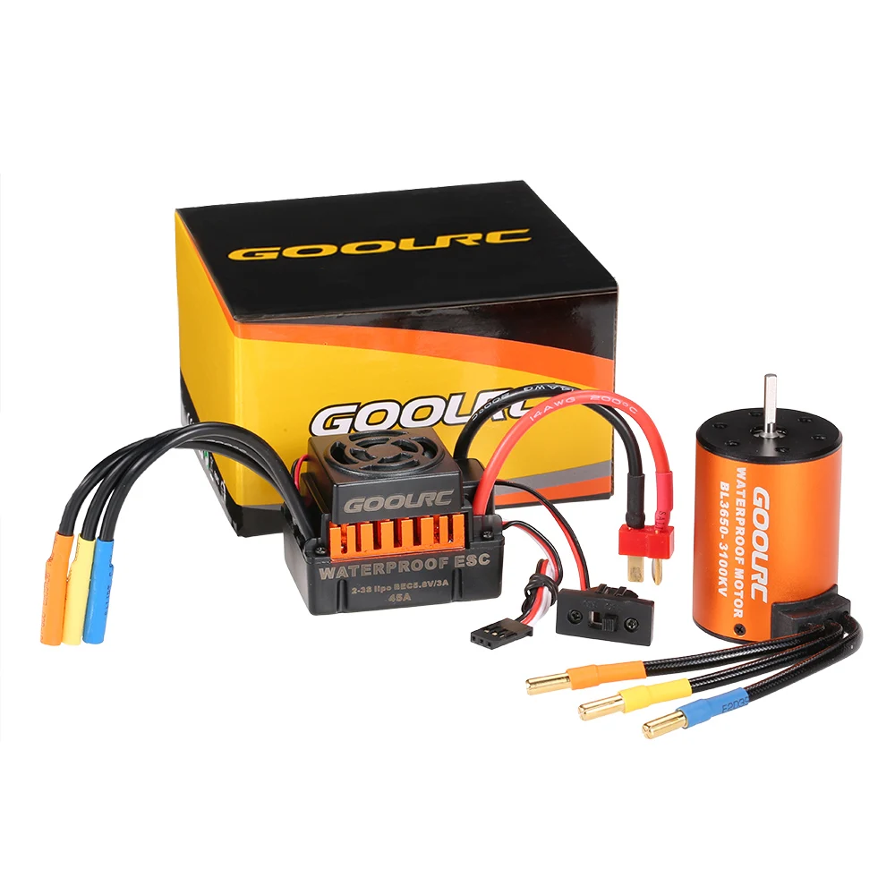 GoolRC обновление водонепроницаемый 3650 3100KV бесщеточный двигатель с 45A ESC комбо набор