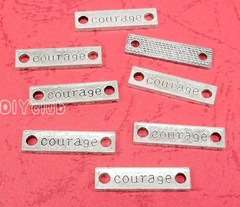 

80pcs- Antique Tibetan Silver Courage Connector Charms 23x6mm