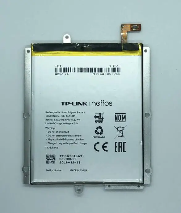 GeLar 3045 mAh/11.57Wh 3,8 V NBL-44A3045 Сменный аккумулятор для neffos C5 Max TP702A B C E Batterie