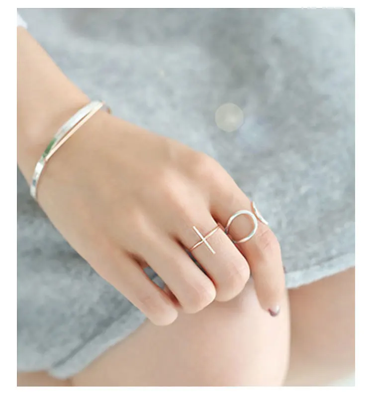 SHANICE, женские, 925 пробы, серебряные, открытые кольца, простой крест, кольцо, регулируемое соединение, кольца, модные, серебряные, ювелирные изделия, вечерние