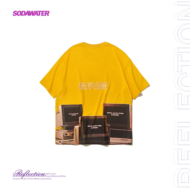 SODAWATER Girl модная уличная одежда с компьютерным принтом женская футболка большого размера хлопковая унисекс в