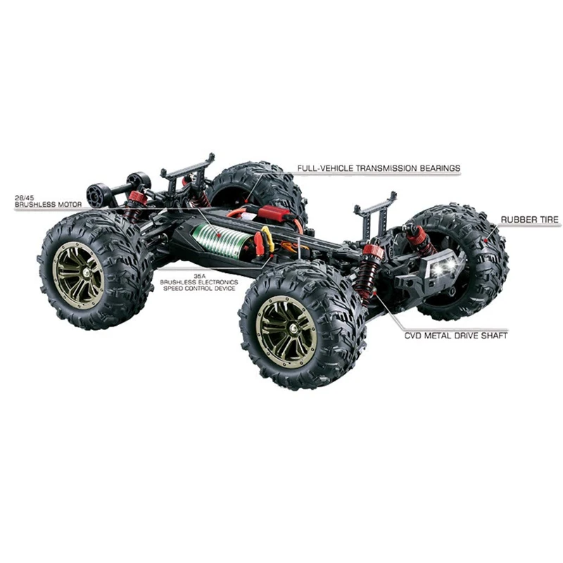 1/16 2,4G 4Wd высокоскоростной пульт дистанционного управления автомобиля бесщеточный пульт дистанционного управления автомобиля и светодиодный светильник Rtr игрушка