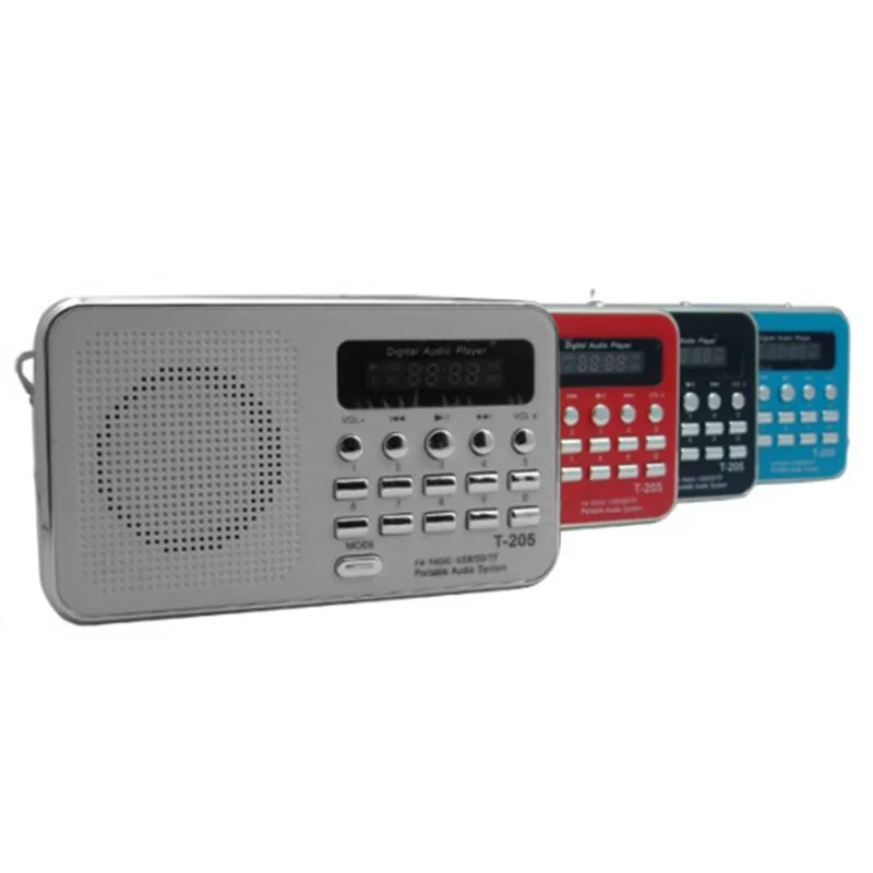 Портативный fm радиоприемник T 205 Hi Fi Колонка для карт цифровая мультимедиа MP3