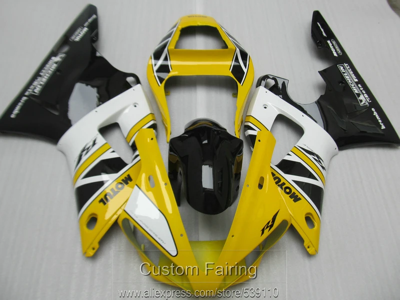 

Высококачественный комплект обтекателей для Yamaha R1 00 01, комплект желтых, белых, черных обтекателей YZF R1 2000 2001TS38